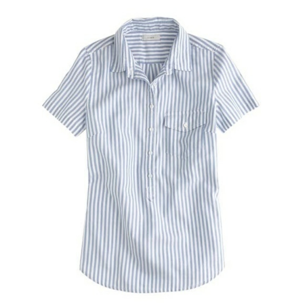 J. Crew Short Sleeve Poppover in Stripe